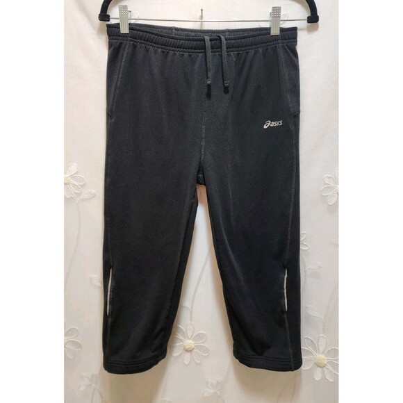 Asics Womens Medium Black Capri Pants Exercise Training Yoga Gym Leggings Active - Picture 1 of 16